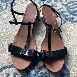 Katie Spade Low Wedge Patent Sandals - Size 8.5